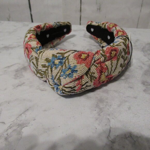 New Lele Sadoughi Headband Floral Brocade Knotted - Picture 3 of 12